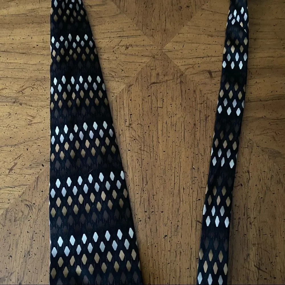 Bergamo New York Tie Handmade Diamond Pattern Business Casual Formal Classic - Picture 10 of 11
